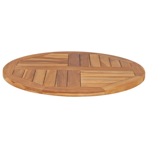 vidaXL Table Top Solid Teak Wood Round 1" 27.6" - Image 3