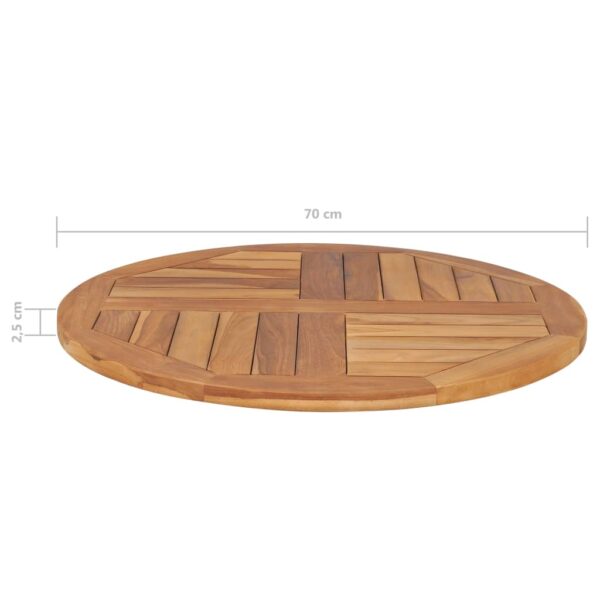 vidaXL Table Top Solid Teak Wood Round 1" 27.6" - Image 6