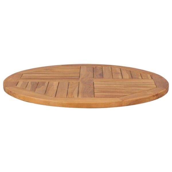 vidaXL Table Top Solid Teak Wood Round 1" 31.5" - Image 3