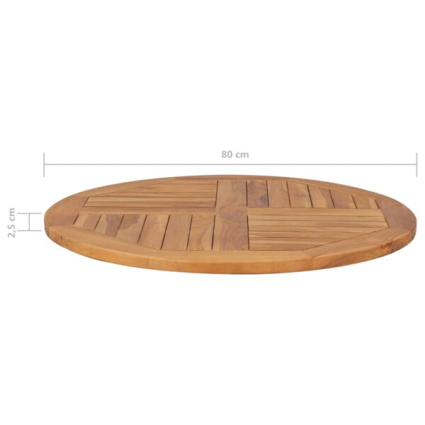 vidaXL Table Top Solid Teak Wood Round 1" 31.5" - Image 6