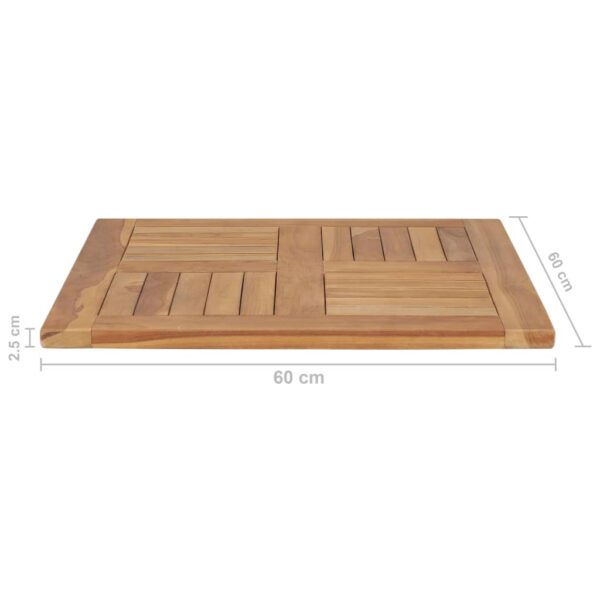 vidaXL Table Top Solid Teak Wood 23.6"x23.6"x1" - Image 6