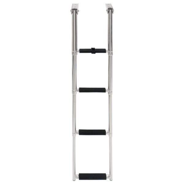 vidaXL Folding Boarding Ladder 4-step Stainless Steel - Image 4