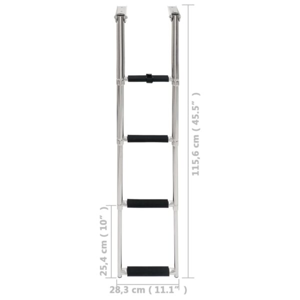 vidaXL Folding Boarding Ladder 4-step Stainless Steel - Image 5