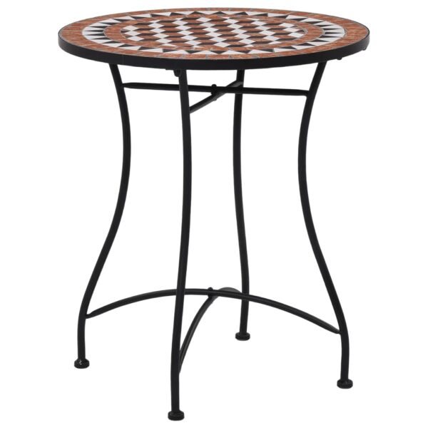 vidaXL 3 Piece Mosaic Bistro Set Ceramic Tile Terracotta - Image 2