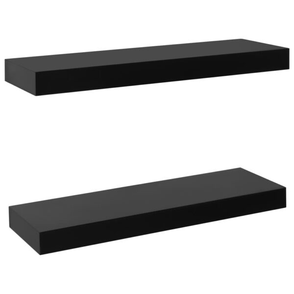 vidaXL Floating Wall Shelves 2 pcs Black 15.7"x7.9"x1.5" - Image 2