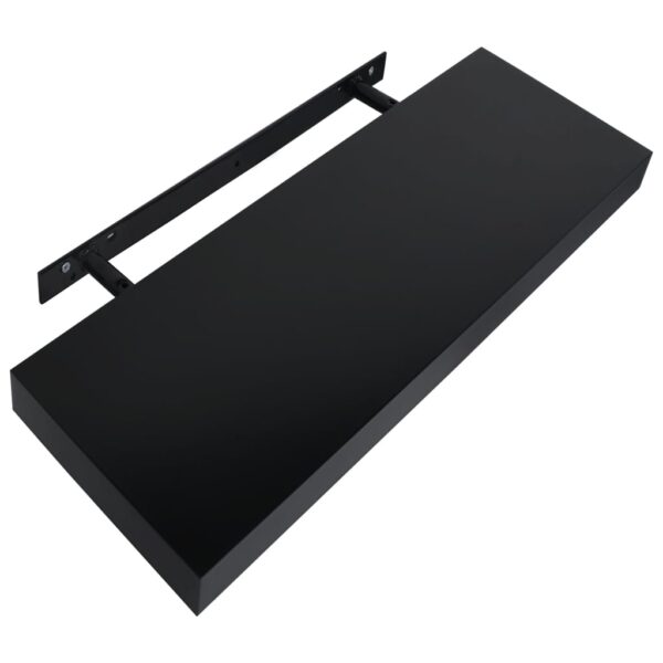 vidaXL Floating Wall Shelves 2 pcs Black 15.7"x7.9"x1.5" - Image 4