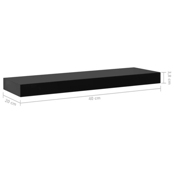 vidaXL Floating Wall Shelves 2 pcs Black 15.7"x7.9"x1.5" - Image 6