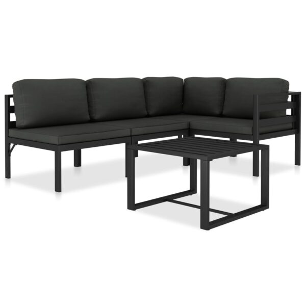 vidaXL 5 Piece Patio Lounge Set with Cushions Aluminum Anthracite