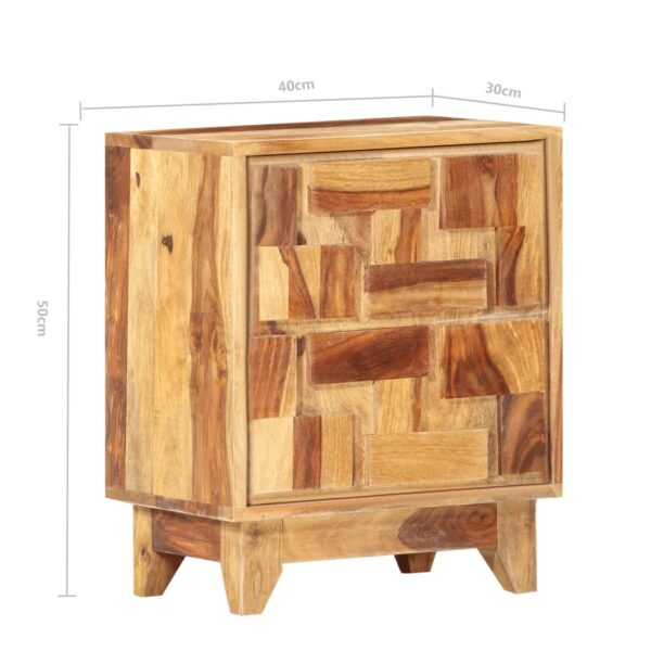 vidaXL Bedside Cabinet 15.7"x11.8"x19.7" Solid Sheesham Wood - Image 6