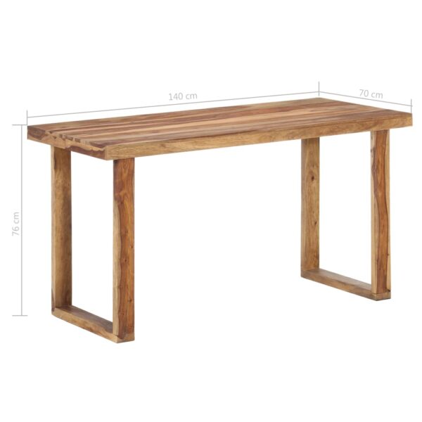 vidaXL Dining Table 55.1"x27.6"x29.9" Solid Sheesham Wood - Image 4