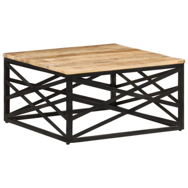 vidaXL Coffee Table 26.8"x26.8"x13.8" Solid Mango Wood - Image 11