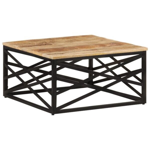 vidaXL Coffee Table 26.8"x26.8"x13.8" Solid Mango Wood - Image 8