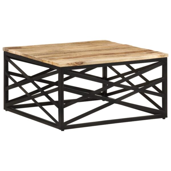 vidaXL Coffee Table 26.8"x26.8"x13.8" Solid Mango Wood - Image 9