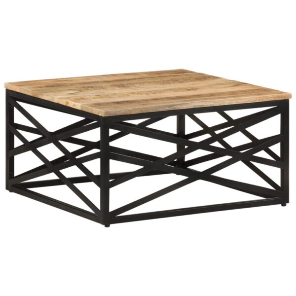 vidaXL Coffee Table 26.8"x26.8"x13.8" Solid Mango Wood - Image 10