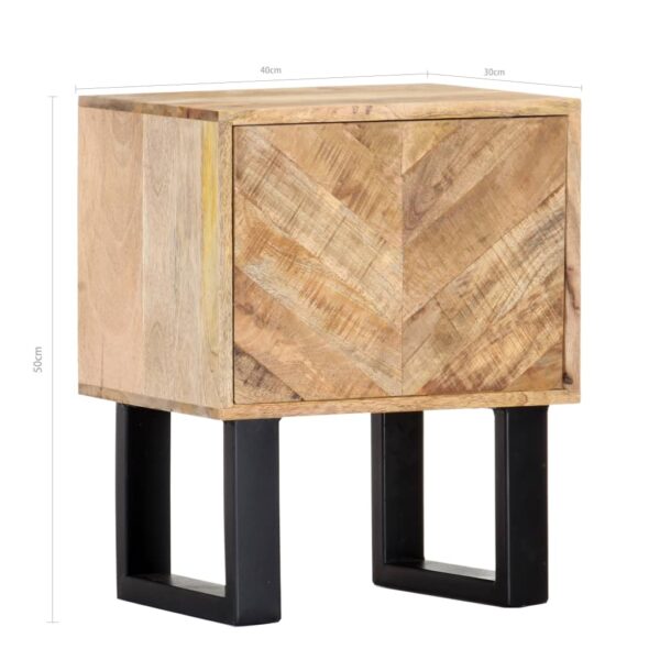 vidaXL Bedside Cabinet 15.7"x11.8"x19.7" Solid Mango Wood - Image 6