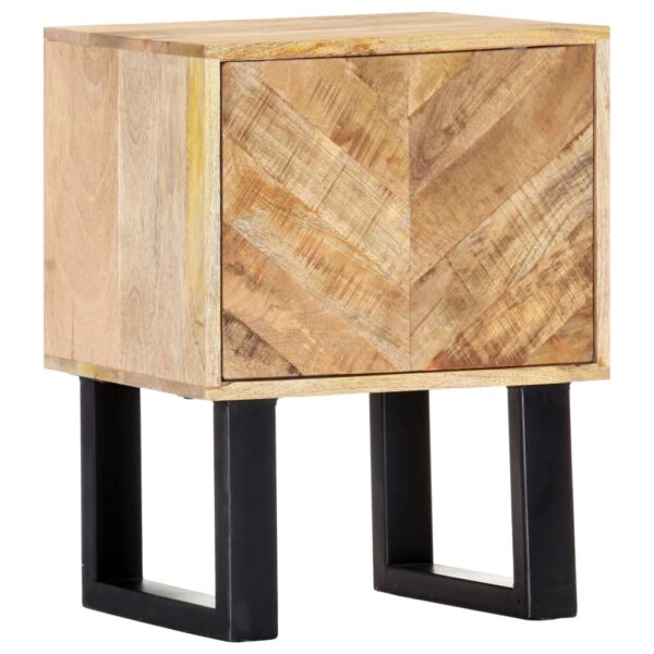 vidaXL Bedside Cabinet 15.7"x11.8"x19.7" Solid Mango Wood - Image 8