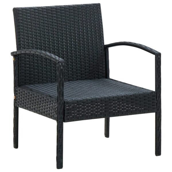 vidaXL Patio Chair with Cushion Poly Rattan Black - Image 2