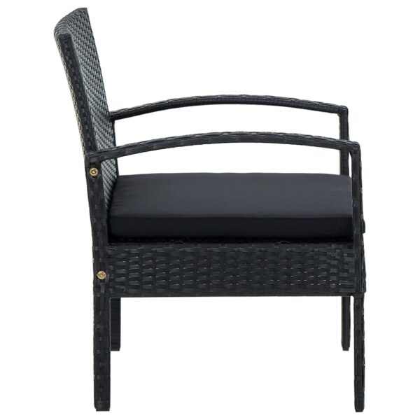 vidaXL Patio Chair with Cushion Poly Rattan Black - Image 4