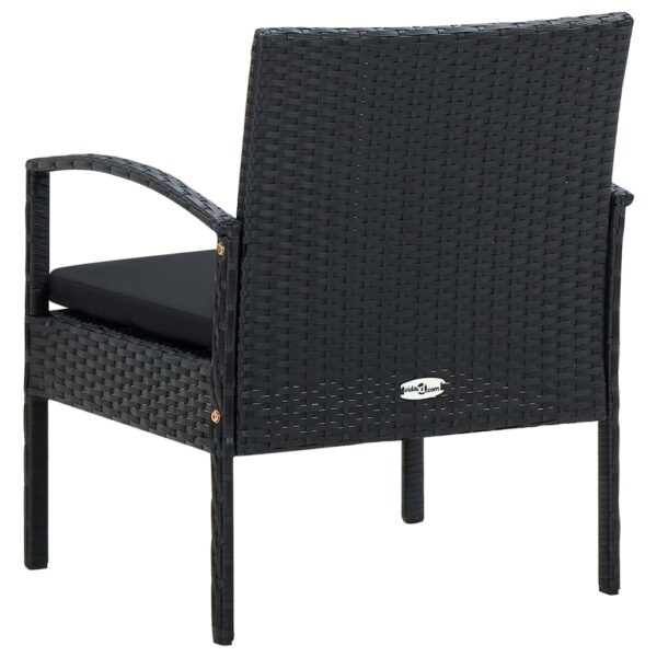 vidaXL Patio Chair with Cushion Poly Rattan Black - Image 5