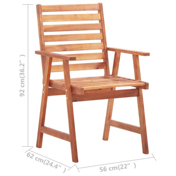 vidaXL Patio Dining Chairs 4 pcs Solid Acacia Wood - Image 8