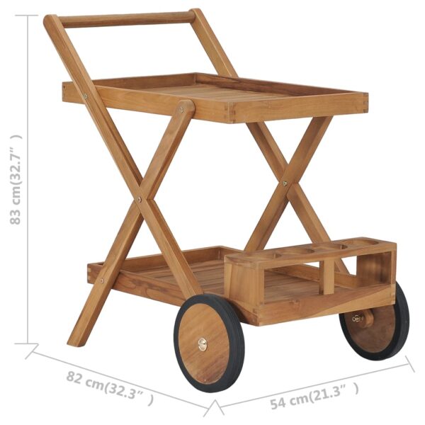 vidaXL Tea Trolley Solid Teak Wood - Image 7