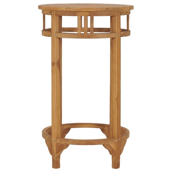 vidaXL Bar Table Ã˜ 23.6" Solid Wood Teak - Image 2