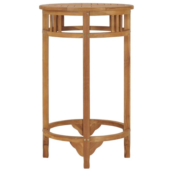 vidaXL Bar Table Ã˜ 23.6" Solid Wood Teak - Image 3