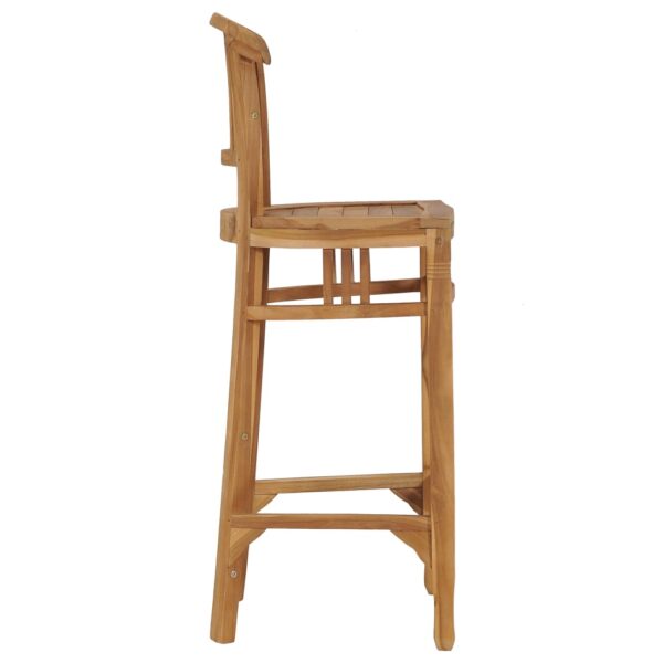 vidaXL Bar Stool Solid Teak Wood - Image 3