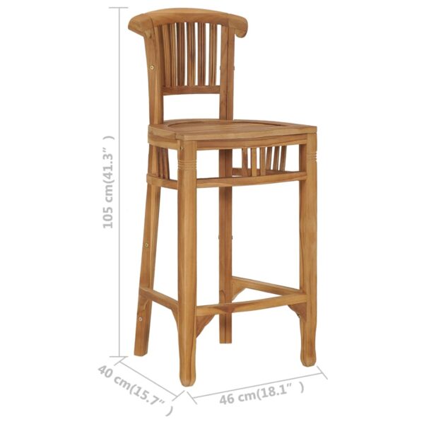 vidaXL Bar Stool Solid Teak Wood - Image 7