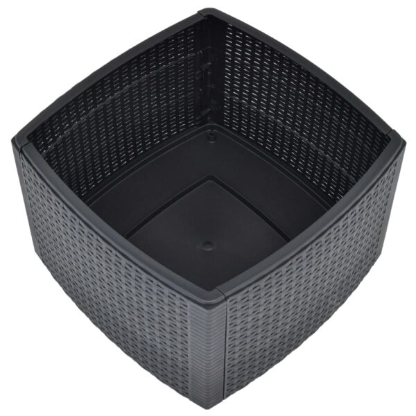 vidaXL Side Table Anthracite 21.3"x21.3"x14.4" Plastic - Image 4