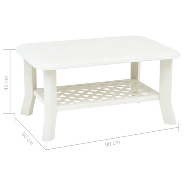 vidaXL Coffee Table White 35.4"x23.6"x18.1" Plastic - Image 6