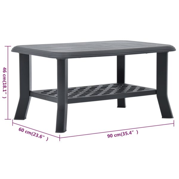 vidaXL Coffee Table Anthracite 35.4"x23.6"x18.1" Plastic - Image 7