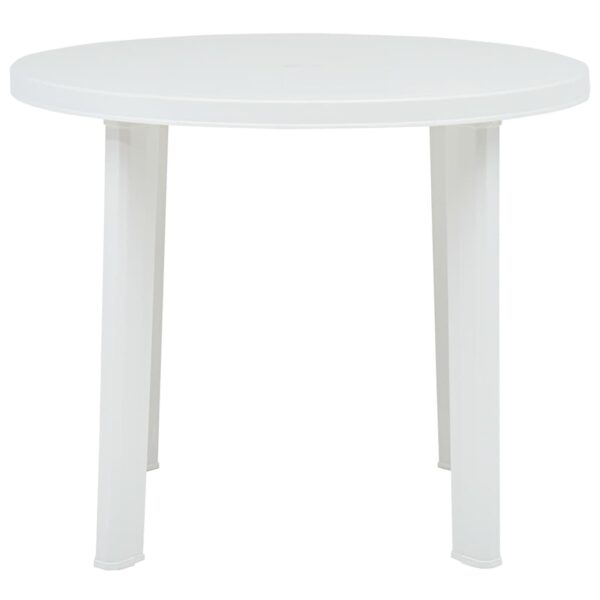 vidaXL Patio Table White 35" Plastic - Image 2