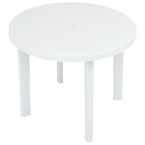 vidaXL Patio Table White 35" Plastic - Image 3