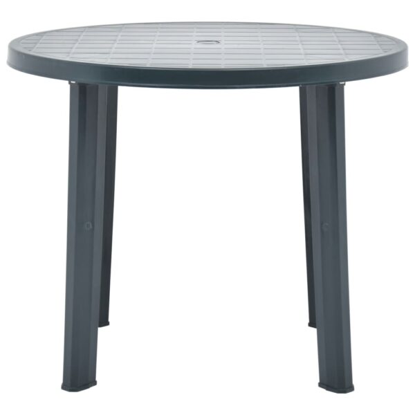 vidaXL Patio Table Green 35" Plastic - Image 2