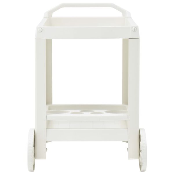 vidaXL Beverage Cart White 27.2"x20.9"x28.3" Plastic - Image 4