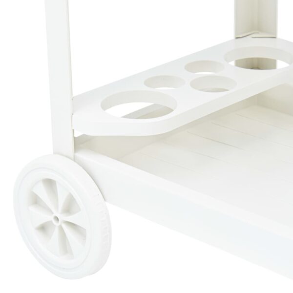 vidaXL Beverage Cart White 27.2"x20.9"x28.3" Plastic - Image 6