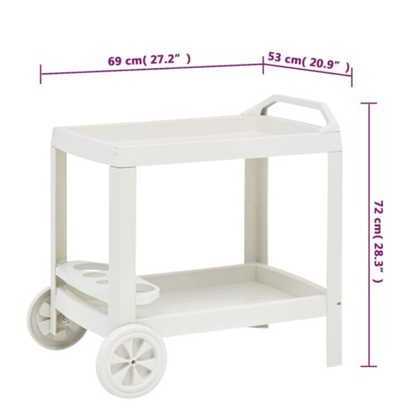 vidaXL Beverage Cart White 27.2"x20.9"x28.3" Plastic - Image 7