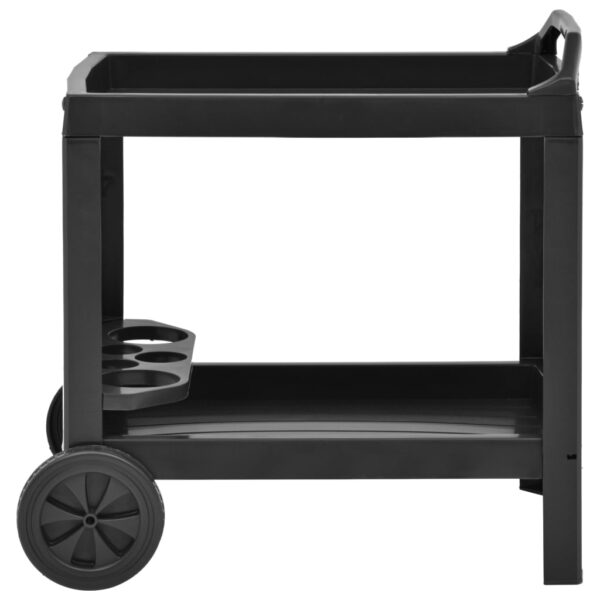 vidaXL Beverage Cart Anthracite 27.2"x20.9"x28.3" Plastic - Image 2