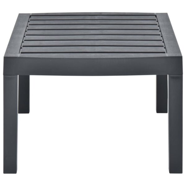 vidaXL Patio Table Anthracite 30.7"x21.7"x15" Plastic - Image 3