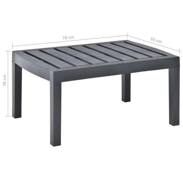 vidaXL Patio Table Anthracite 30.7"x21.7"x15" Plastic - Image 5