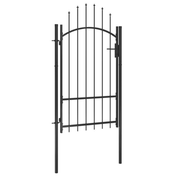 vidaXL Garden Gate Steel 39.4"x86.6" Black - Image 2