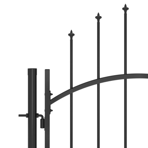 vidaXL Garden Gate Steel 39.4"x86.6" Black - Image 3