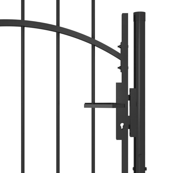 vidaXL Garden Gate Steel 39.4"x86.6" Black - Image 4