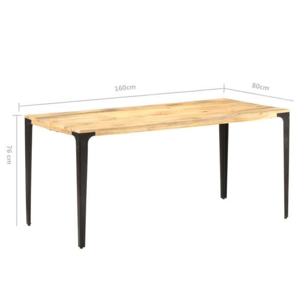 vidaXL Dining Table 63"x31.5"x29.9" Solid Mango Wood - Image 5