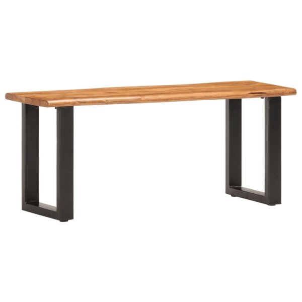 vidaXL Live Edge Bench 43.3" Solid Acacia Wood and Steel