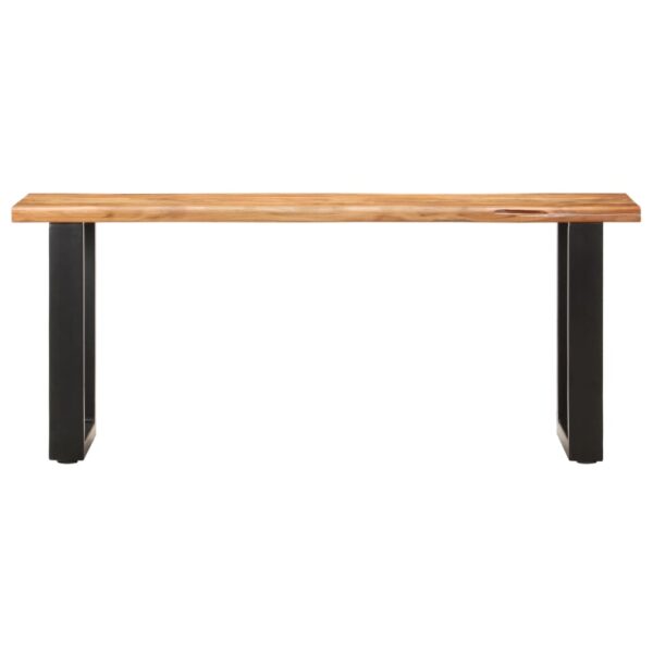 vidaXL Live Edge Bench 43.3" Solid Acacia Wood and Steel - Image 2