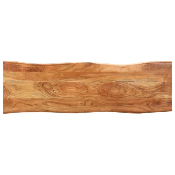 vidaXL Live Edge Bench 43.3" Solid Acacia Wood and Steel - Image 3