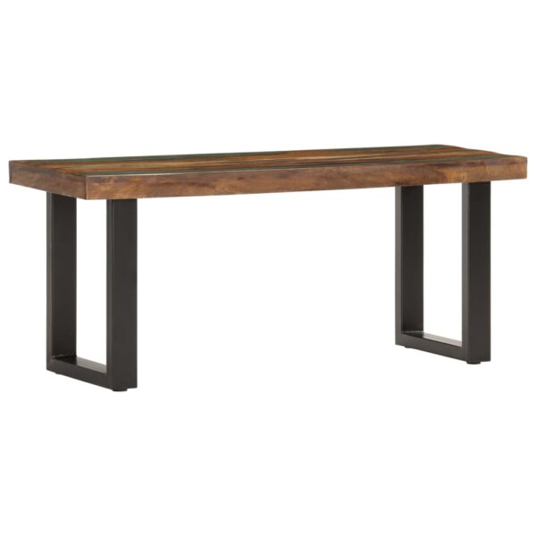 vidaXL Bench 43.3" Solid Reclaimed Wood and Steel