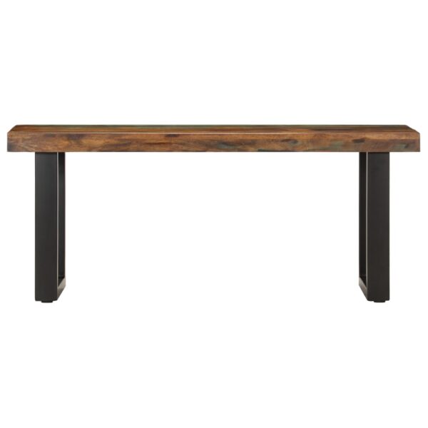 vidaXL Bench 43.3" Solid Reclaimed Wood and Steel - Image 2